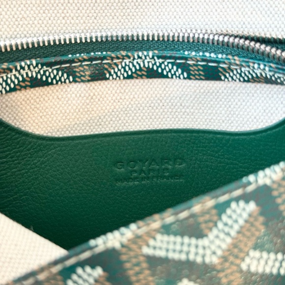 💚 NEW! 2025 GOYARD Plumet Pocket Canvas Leather Crossbody Bag / Green - Picture 13 of 13